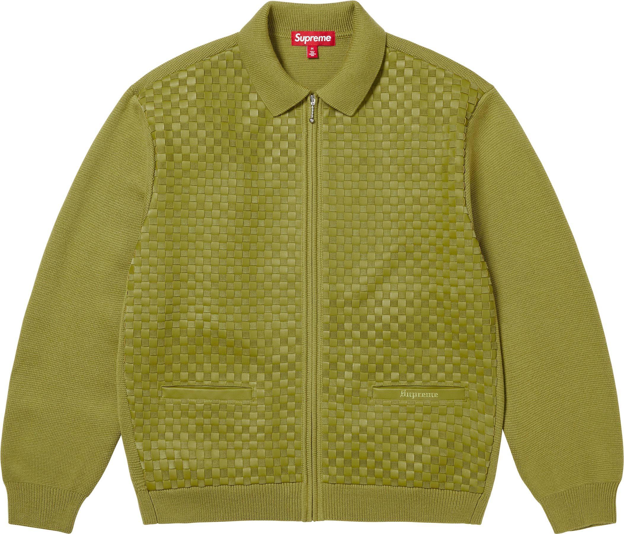 Supreme Woven Leather Zip Up Cardigan 黒M Supreme Woven Leather Zip Up Cardigan - メルカリ