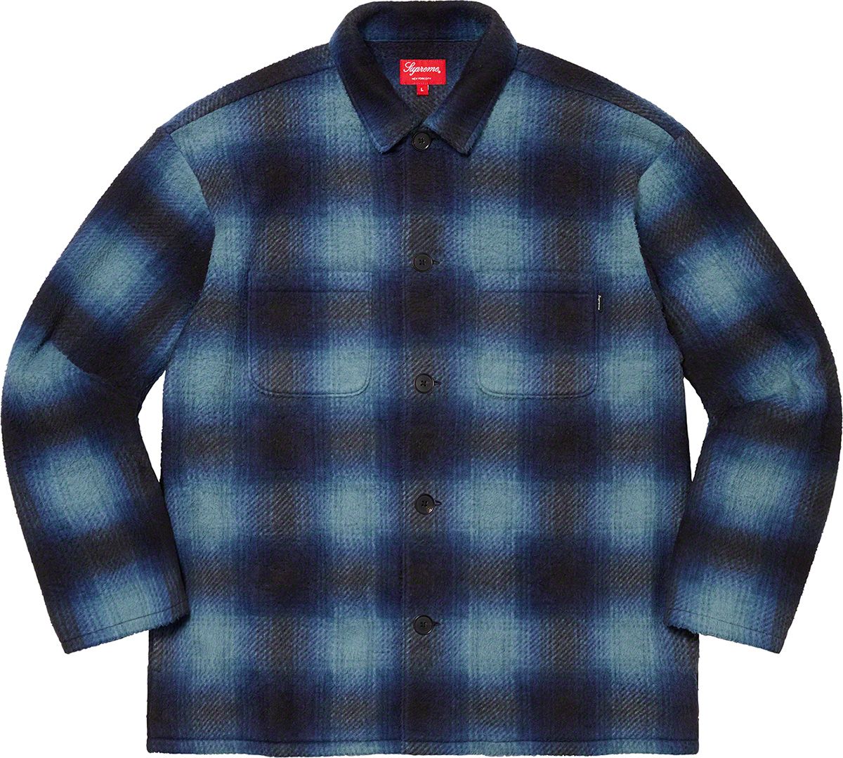 Supreme Shadow Plaid Fleece Shirt XL