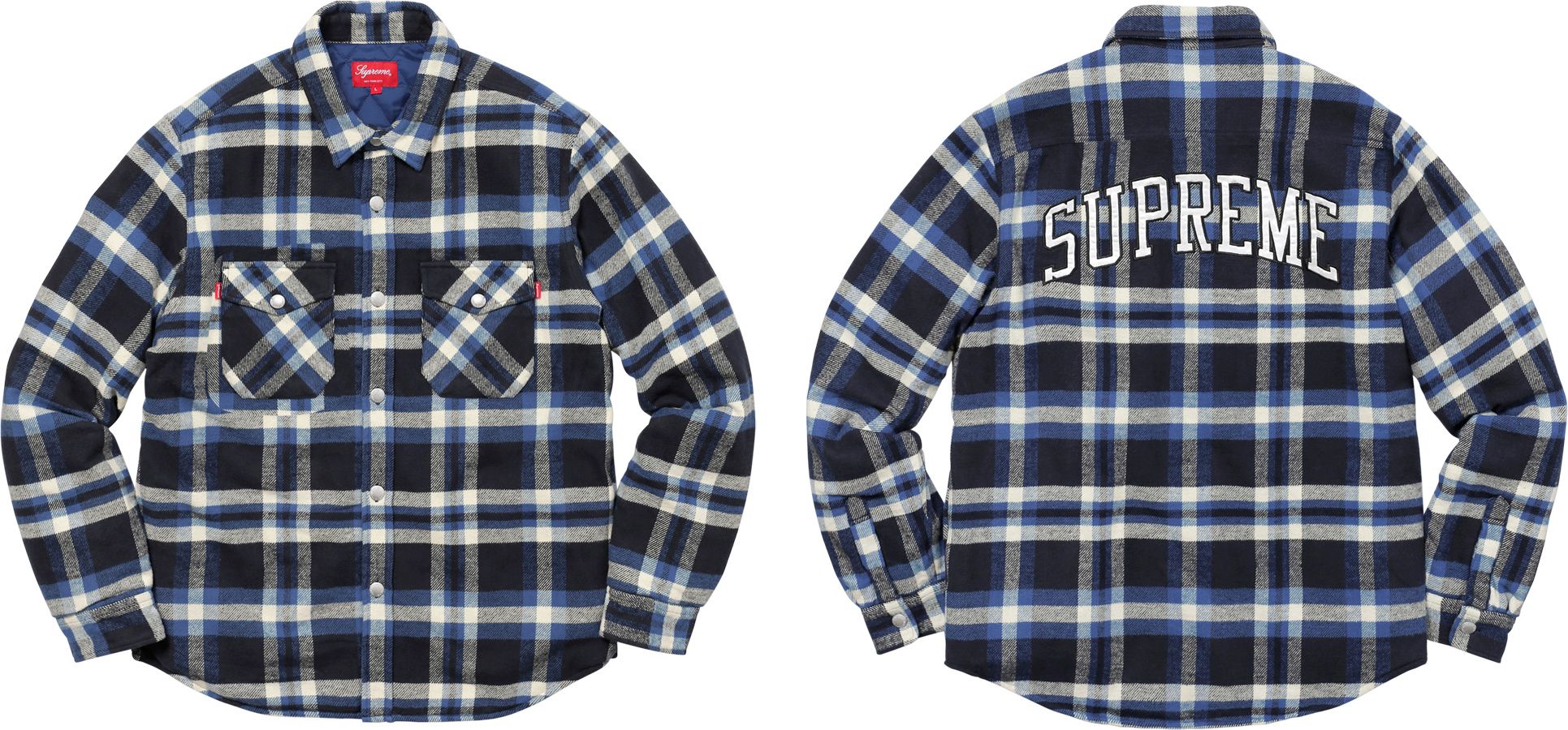 ジャケット・アウター SUPREME 17AW quilted arc logo flannel Supreme Quilted Arc Logo Flannel Shirt (FW17) - $138