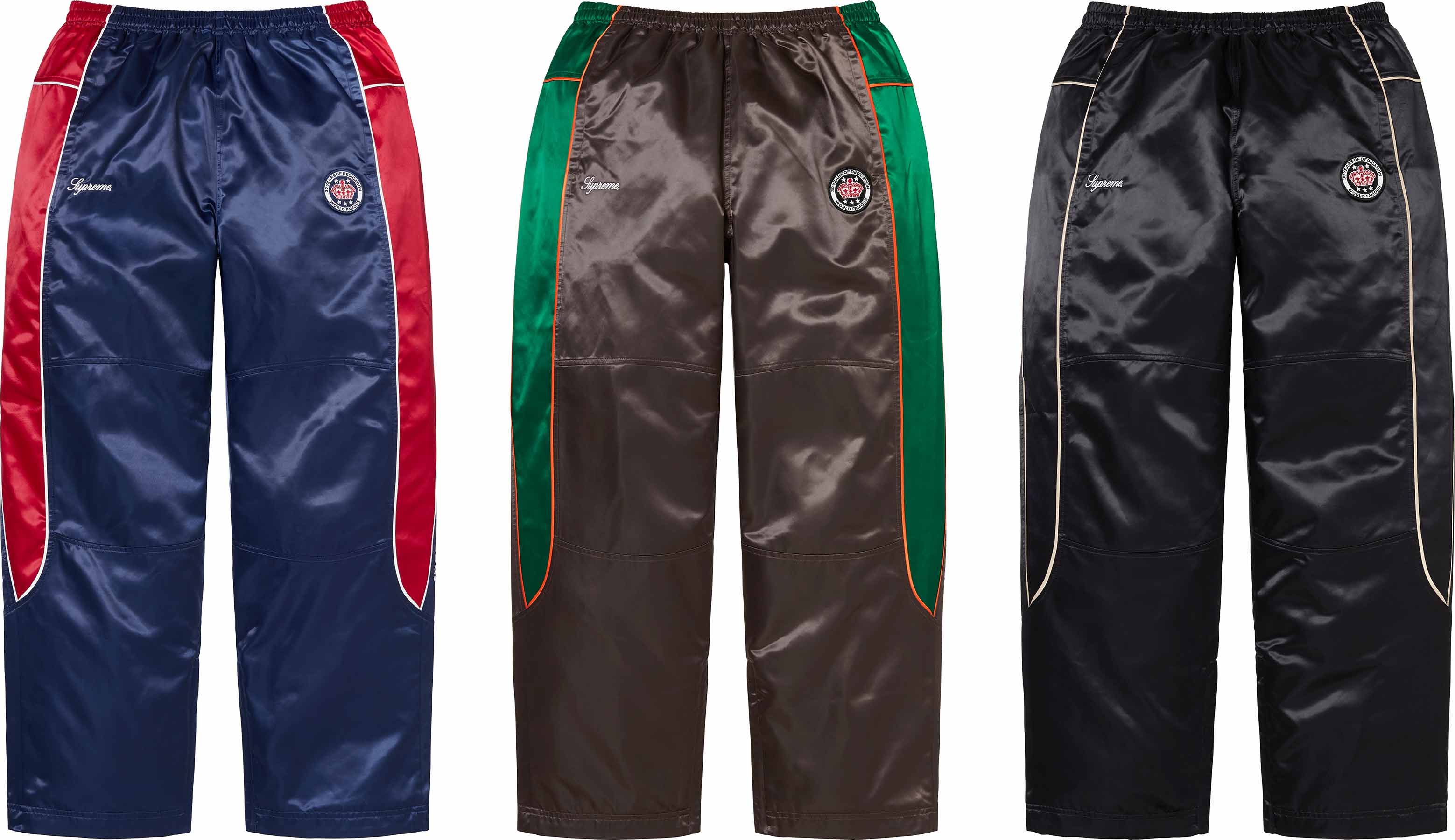 【L】Supreme Satin Track Pant Supreme Satin Track Pant Navy Men's - SS24 - US