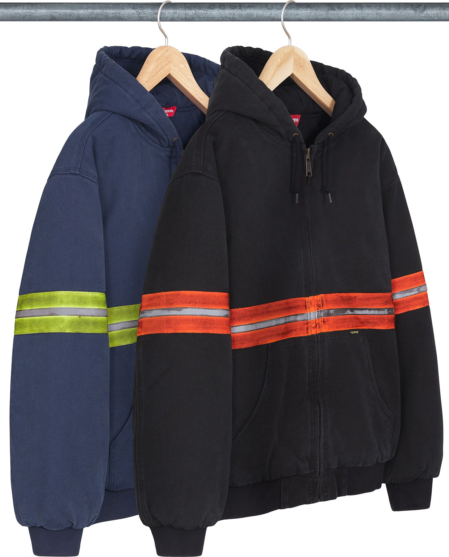 ジャケット・アウター Supreme Reflective Hooded Work Jacket L Supreme Reflective Stripe Hooded Work Jacket Navy Men's