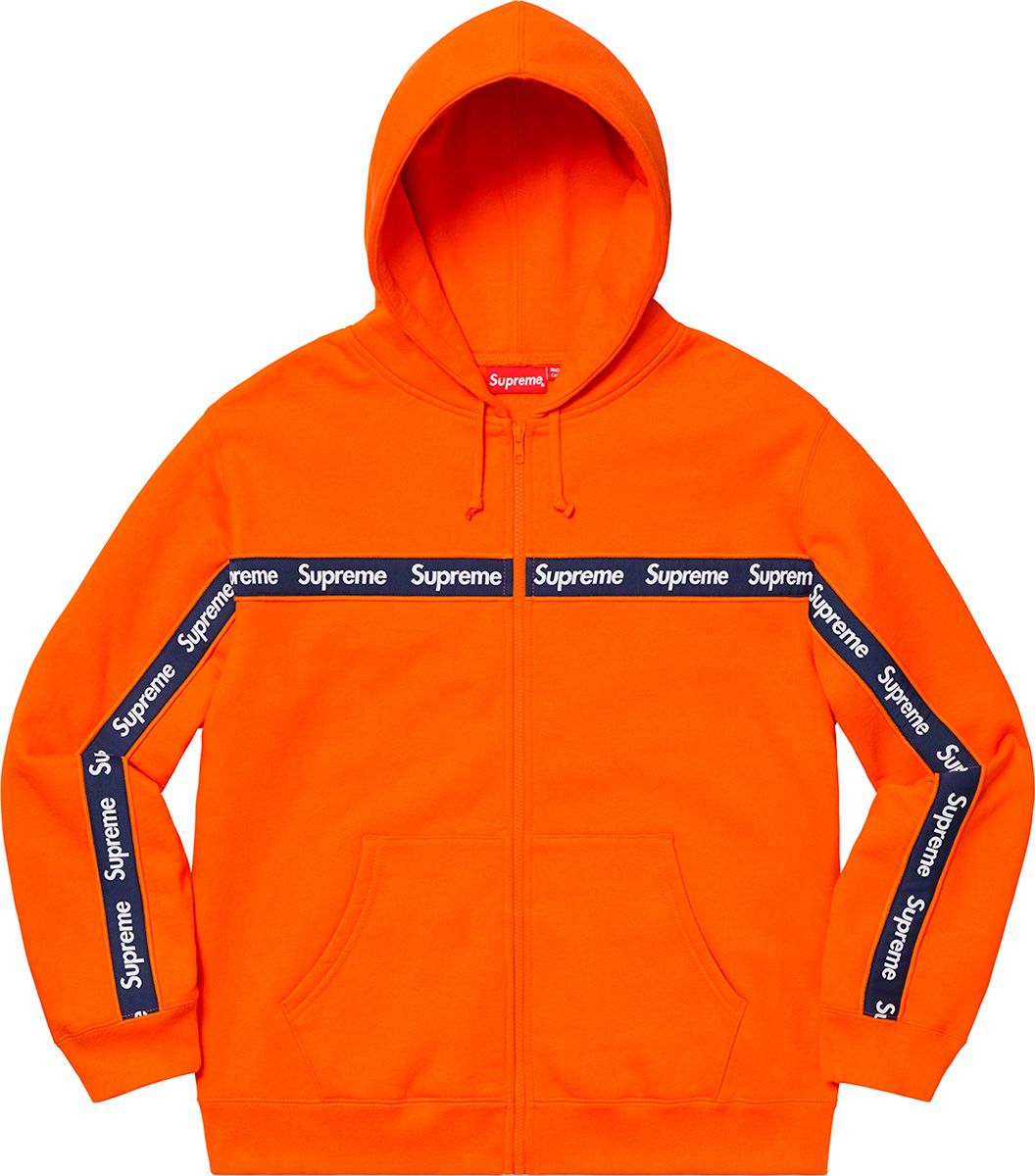 シュプリーム★ロゴフーチ★Paneled Hooded Sweatshirt Supreme Big Logo Paneled Zip Up Hooded Sweatshirt (FW20) - $168