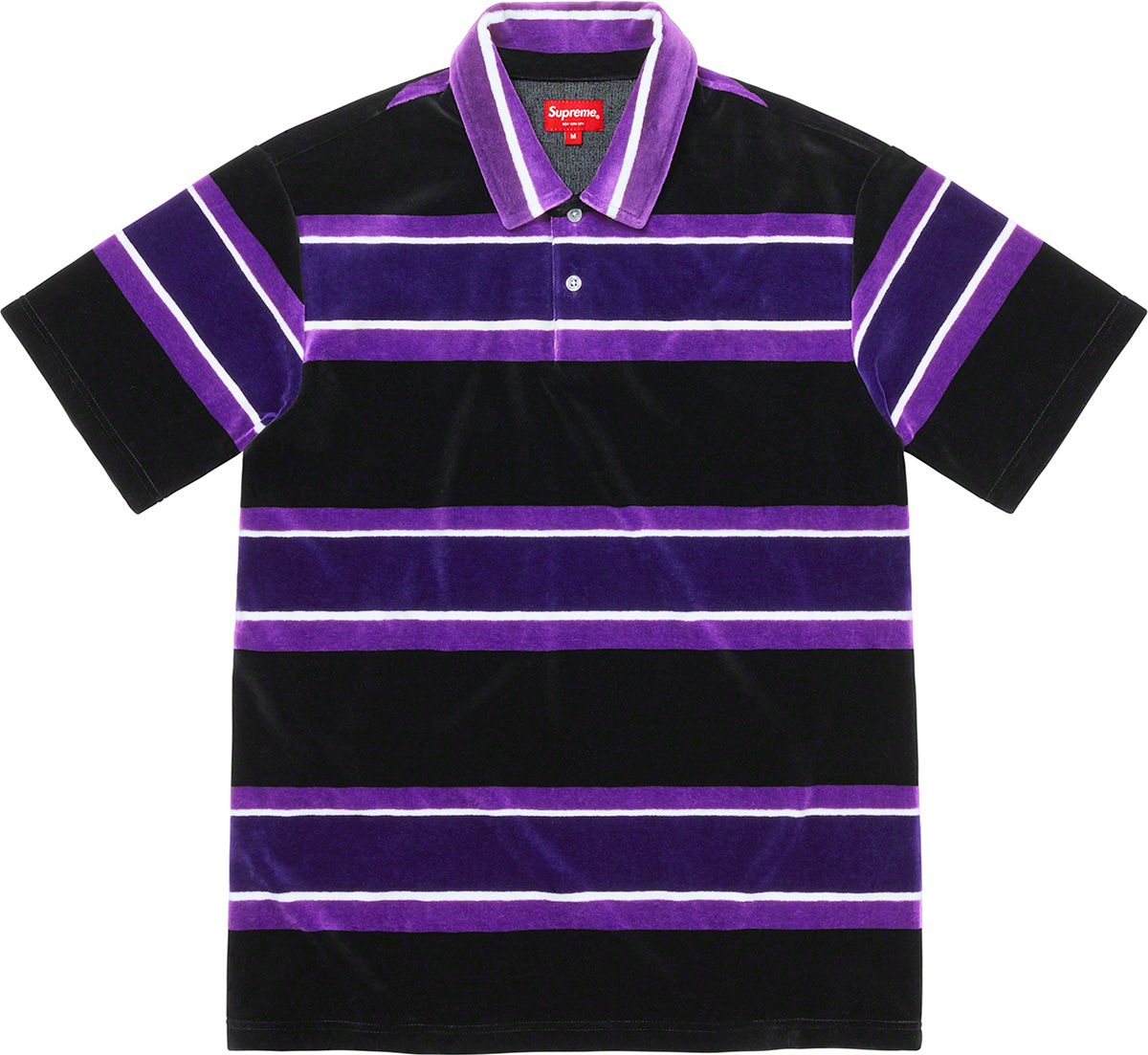 Stripe Velour Polo – Supreme