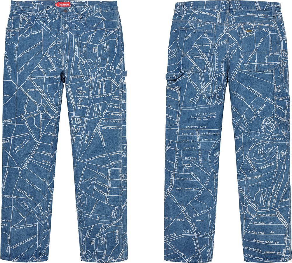パンツ Supreme Gonz Map Denim Painter Pant Gonz Map Denim Painter Pant – Supreme