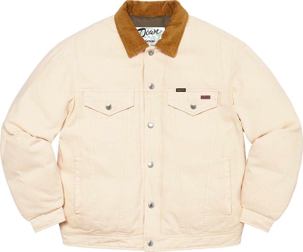 ジャケット・アウター Supreme Schott Canvas Down Trucker M Supreme®/Schott® Canvas Down Trucker Jacket – Supreme