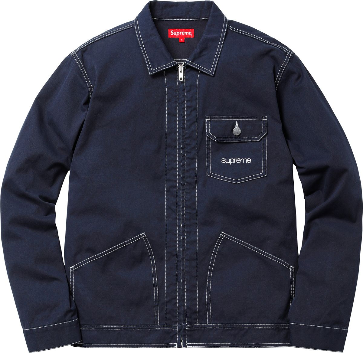 ジャケット・アウター Supreme Contrast Stitch Work Jacket Supreme Contrast Stitch Work Jacket Black Men's - SS18 - US