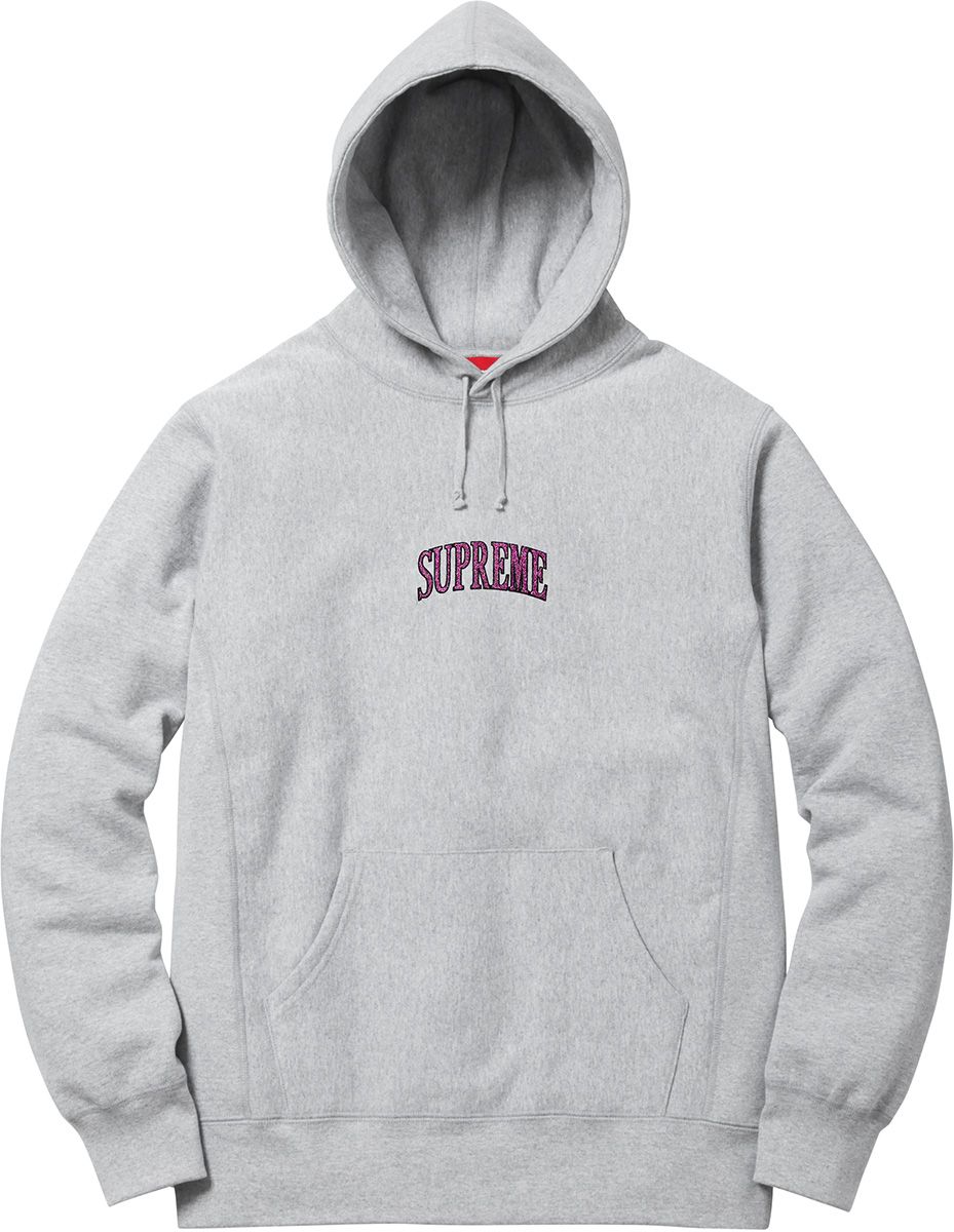 Supreme Glitter Arc Hooded Sweatshirt Grey Men's - SS17 - US