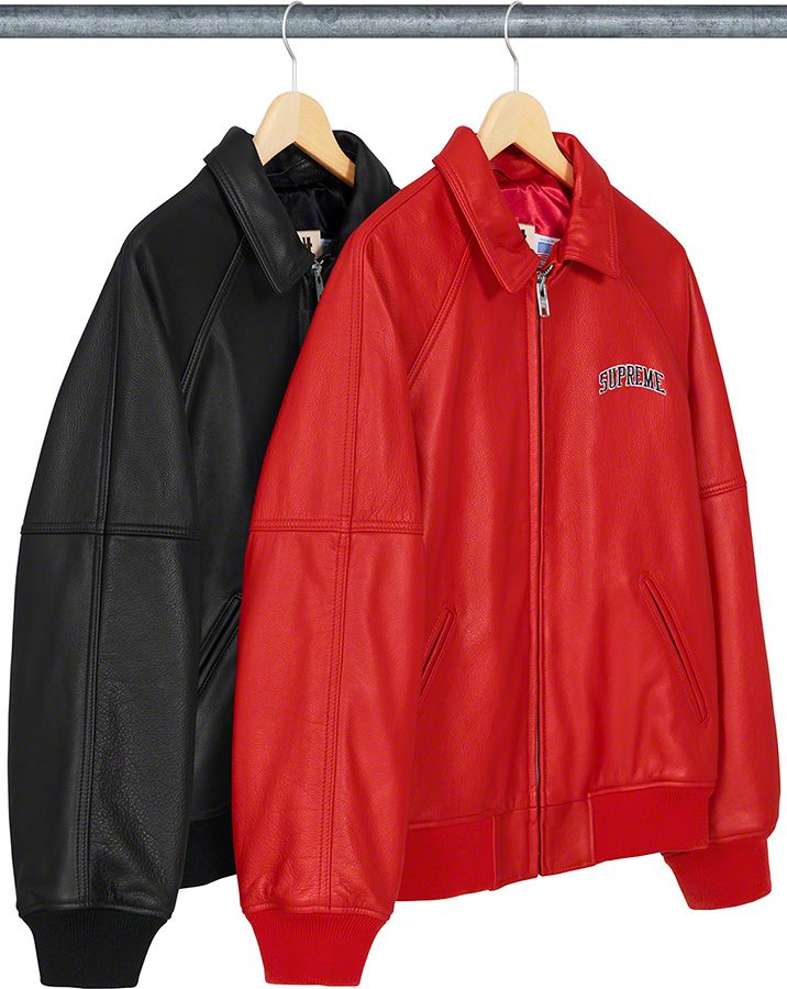 Supreme Schott 8 Ball レザージャケット Martin Wong/Supreme Schott® 8-Ball Leather Varsity Jacket