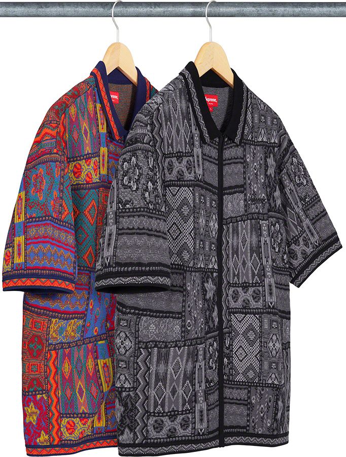 トップス 19ss Supreme Patchwork Zip Up Shirt L Supreme Patchwork Zip Up Shirt (SS19) - $178