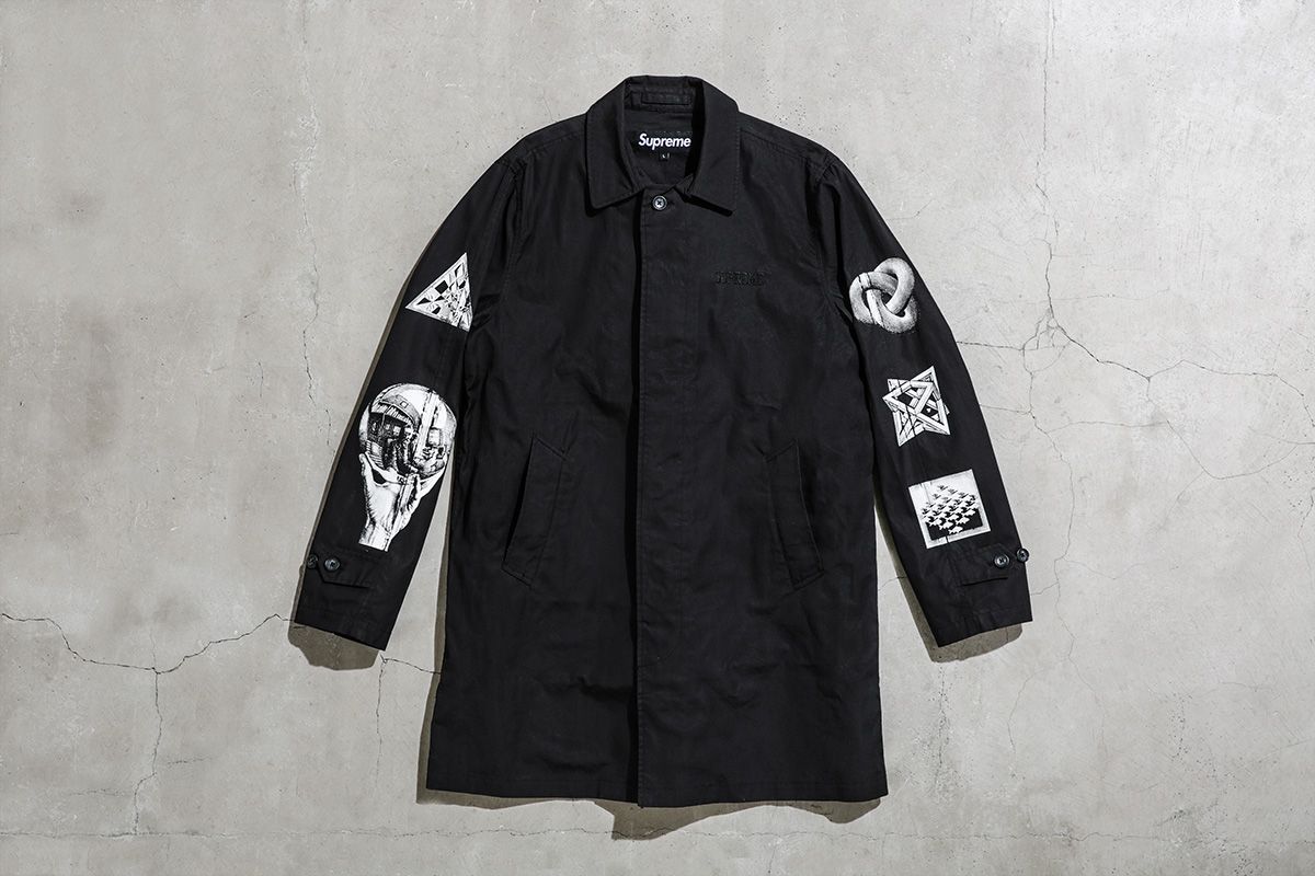 Supreme M.C. Escher Trench Coat Medium/Black | eBay