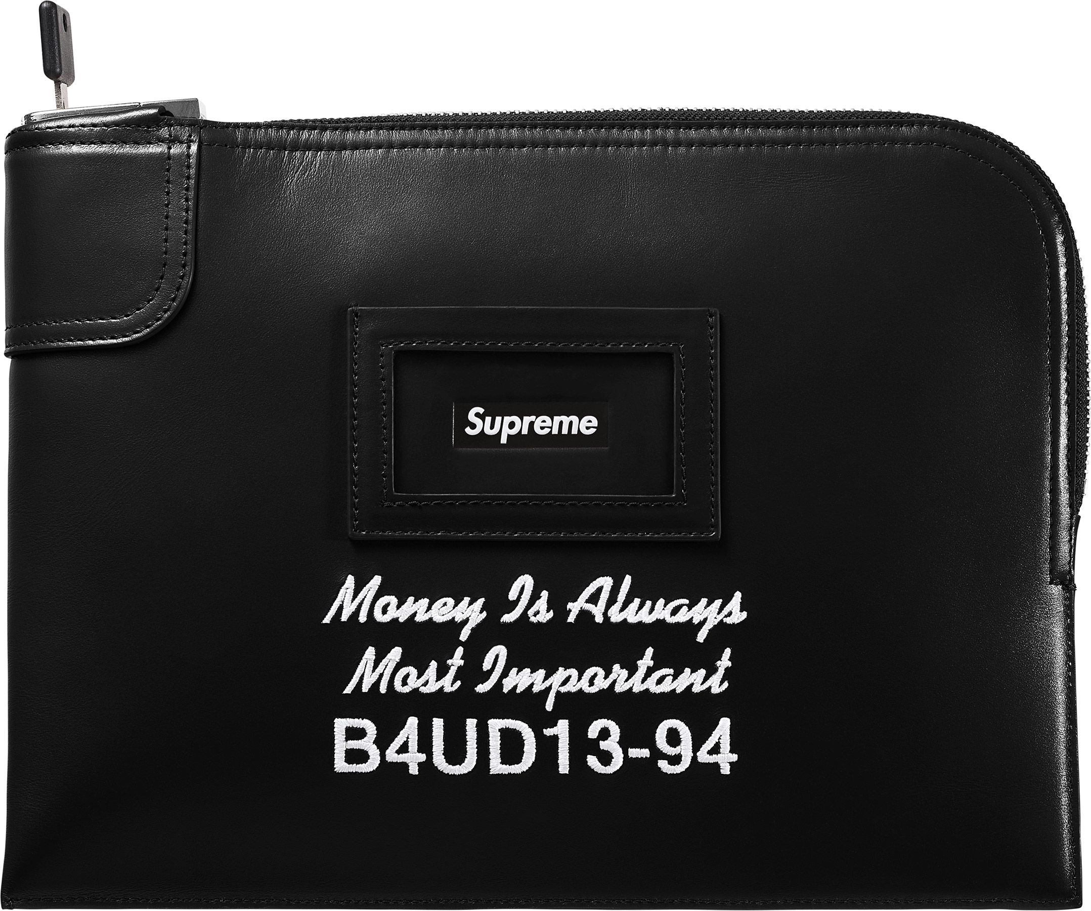Supreme Leather Chain Wallet ブラック Supreme レザーチェーンウォレット | 高級カーフスキン使用 - UG