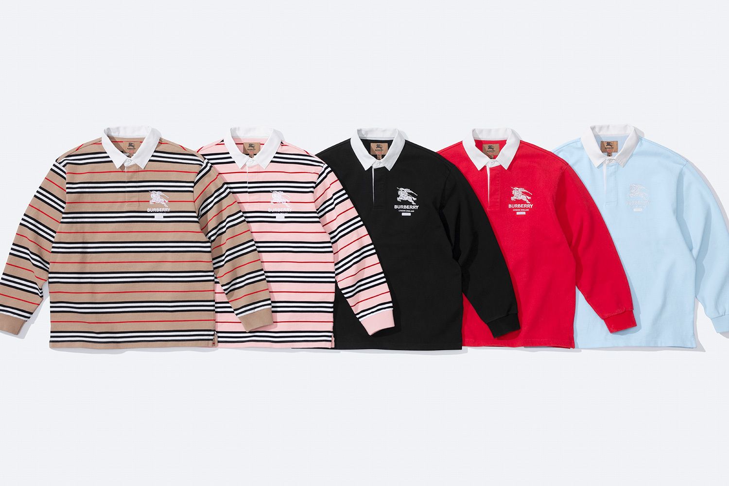 supreme×BURBERRY ラガーシャツ 黒 L BURBERRY バーバリー シュプリーム ラガーシャツ 黒 L