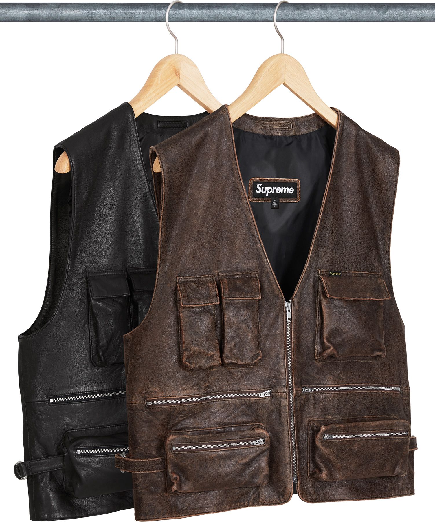 ジャケット・アウター supreme Patchwork Leather Cargo Vest Supreme Patchwork Leather Cargo Vest (SS23) - $398