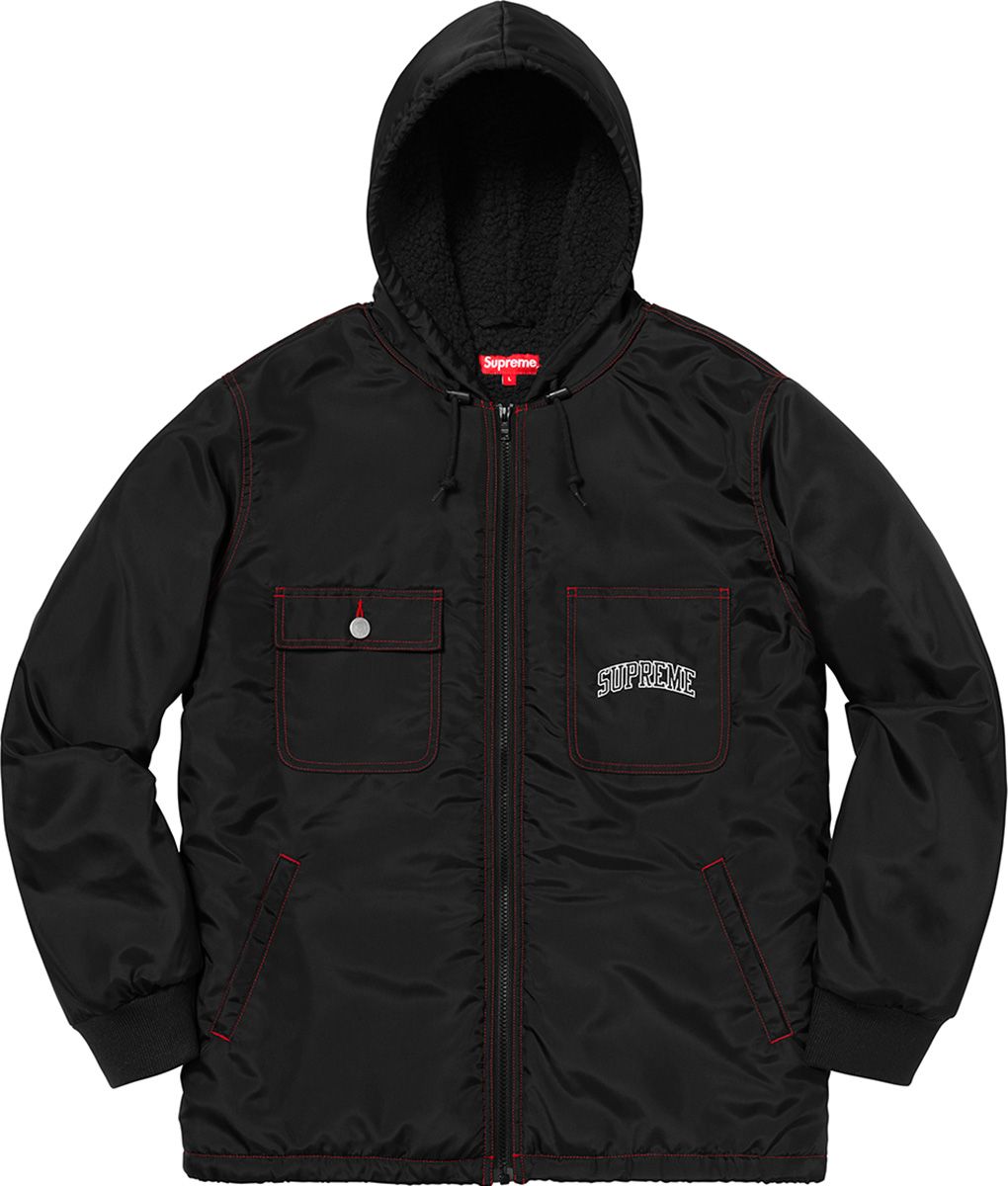 ジャケット・アウター Supreme Sherpa Lined Nylon Zip Up Jacket Supreme Sherpa Lined Nylon Zip Up Jacket (FW18) - $178