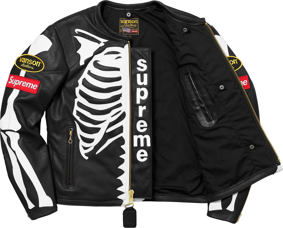Supreme Vanson LeatherBones Jacket黒M Supreme Vanson Leather Bones Jacket S Leather Black Good