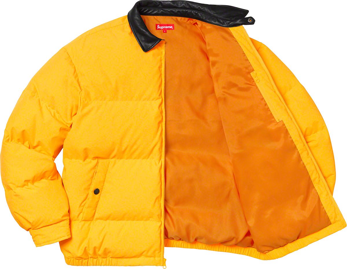 Supreme Leather Collar Puffy Jacket (FW19) - $268