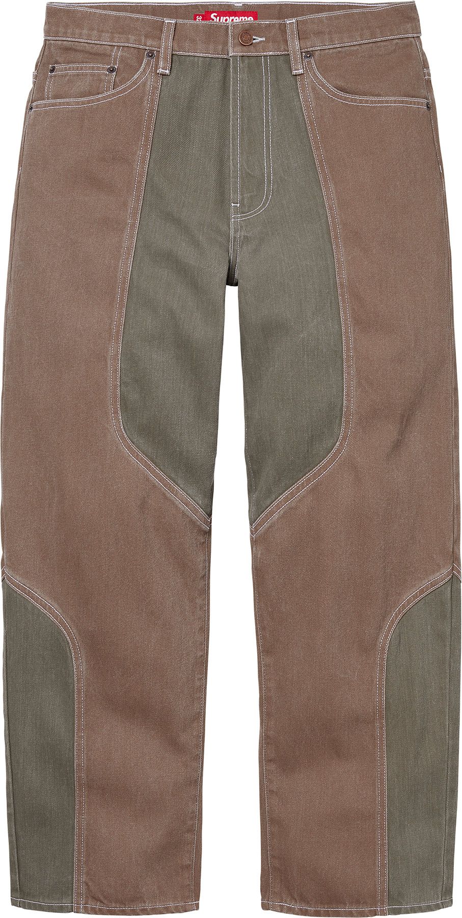 六*様 Supreme 2-Tone Paneled Baggy Jean 【B 2-Tone Paneled Baggy Jean | Supreme 24fw