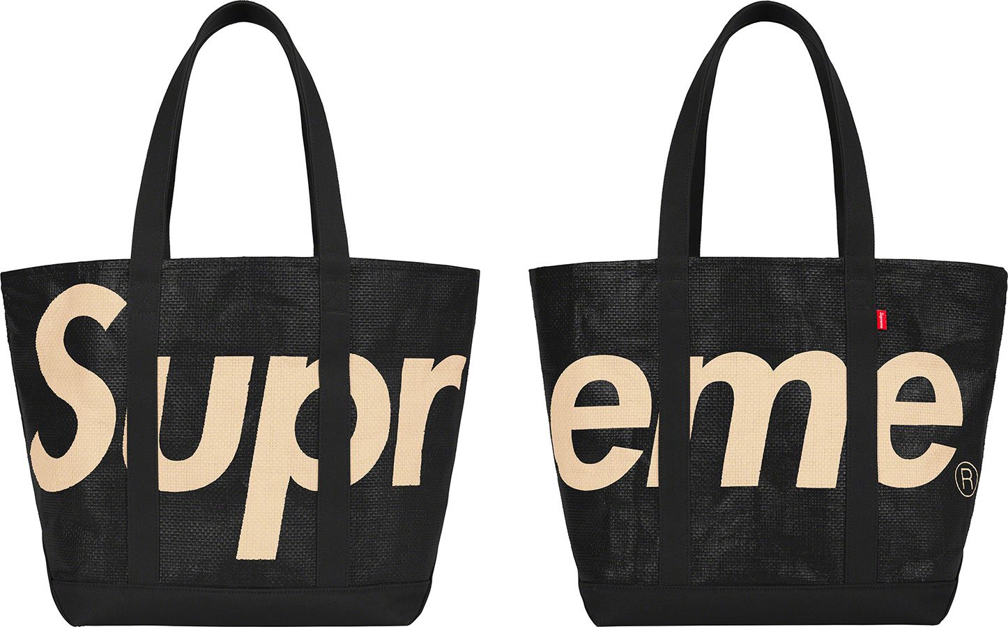 SUPREME Raffia Tote Bag トートバッグ 黒 中古・古着通販】SUPREME (シュプリーム) ラフィアトートバッグ