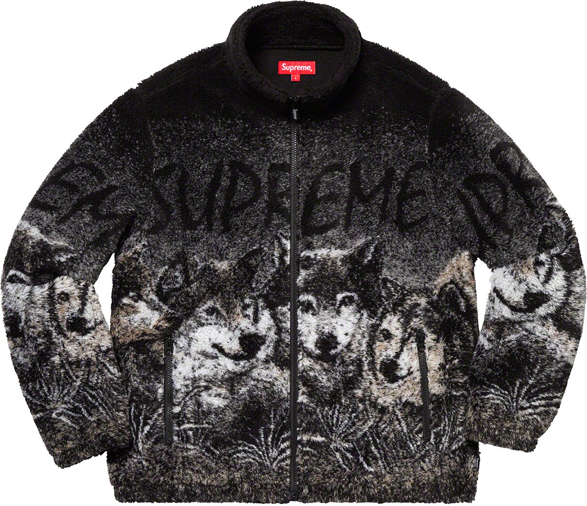 supreme 19ss wolf fleece jacket ウルフフリース Supreme Wolf Fleece Jacket シュプリーム ウルフ フリース 黒