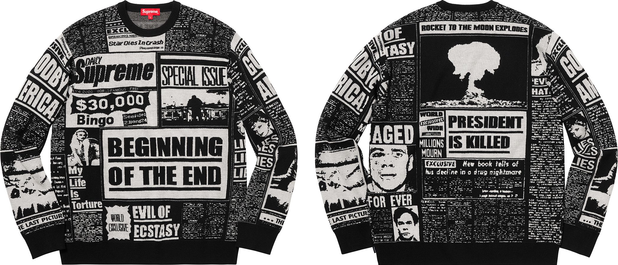 Supreme18ss シュプリーム　タペストリー　セーター ∀ Supreme 18SS Tapestry Sweater Teal タペストリー セーター ニット