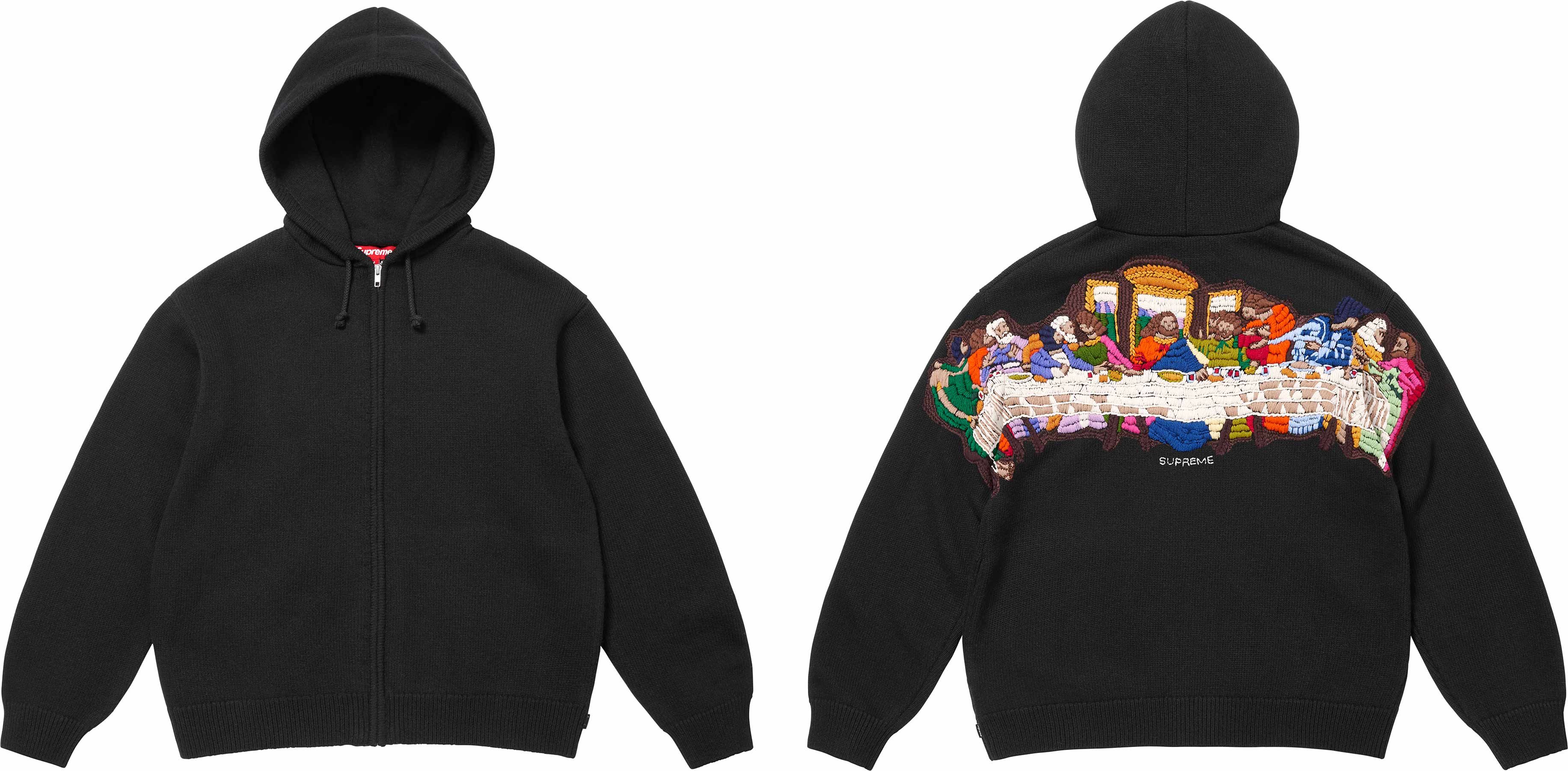 トップス Last Supper Embroidered Hooded Sweater Last Supper Embroidered Zip Up Hooded Sweater | Supreme 25ss