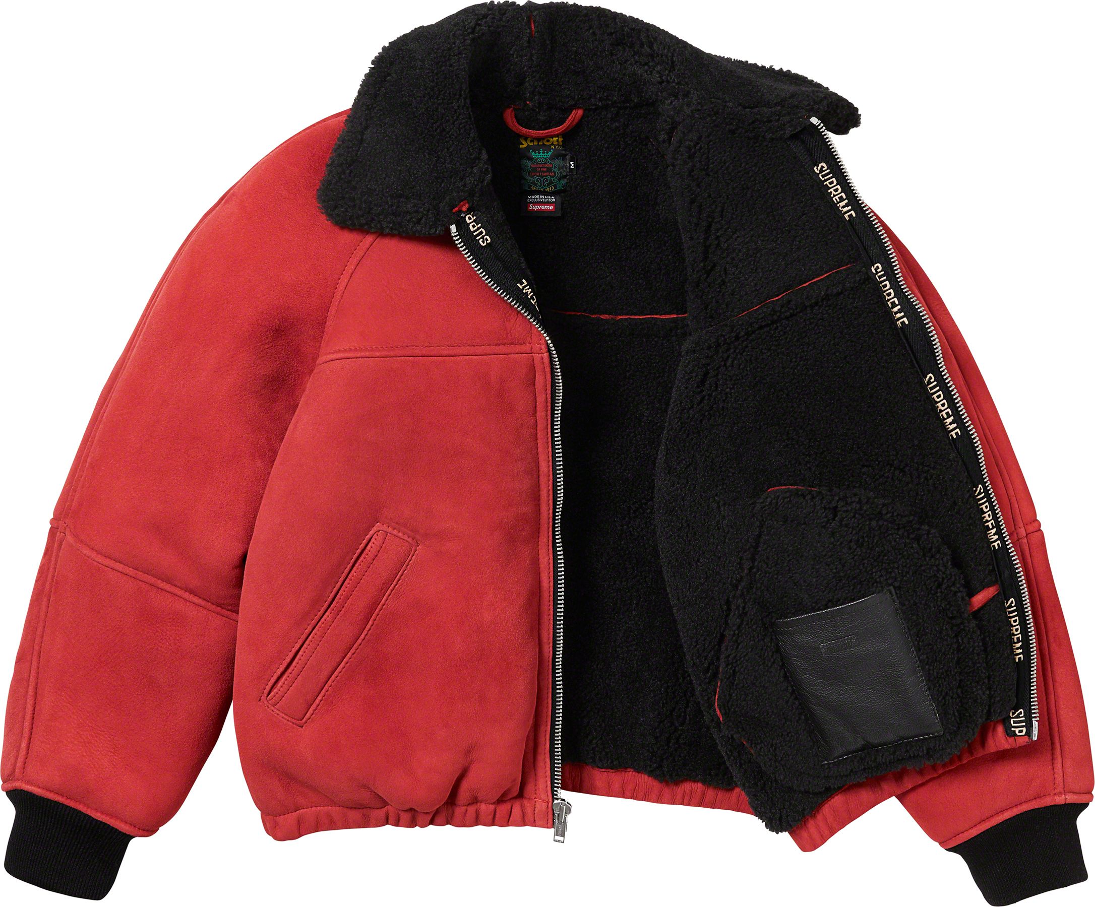 ジャケット・アウター Supreme Shearling Bomber Jacket Supreme Faux Shearling Lined Bomber Jacket Black Men's - FW24 - US