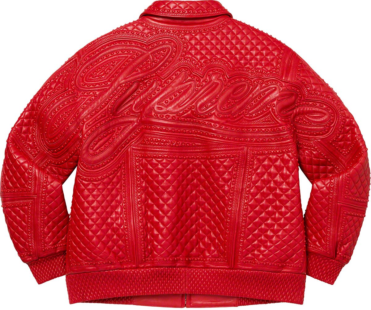 supreme Quilted Studded Leather Jacket 黒 Buy Supreme Studded Quilted Leather Jacket 'Black' - FW22J9 BLACK