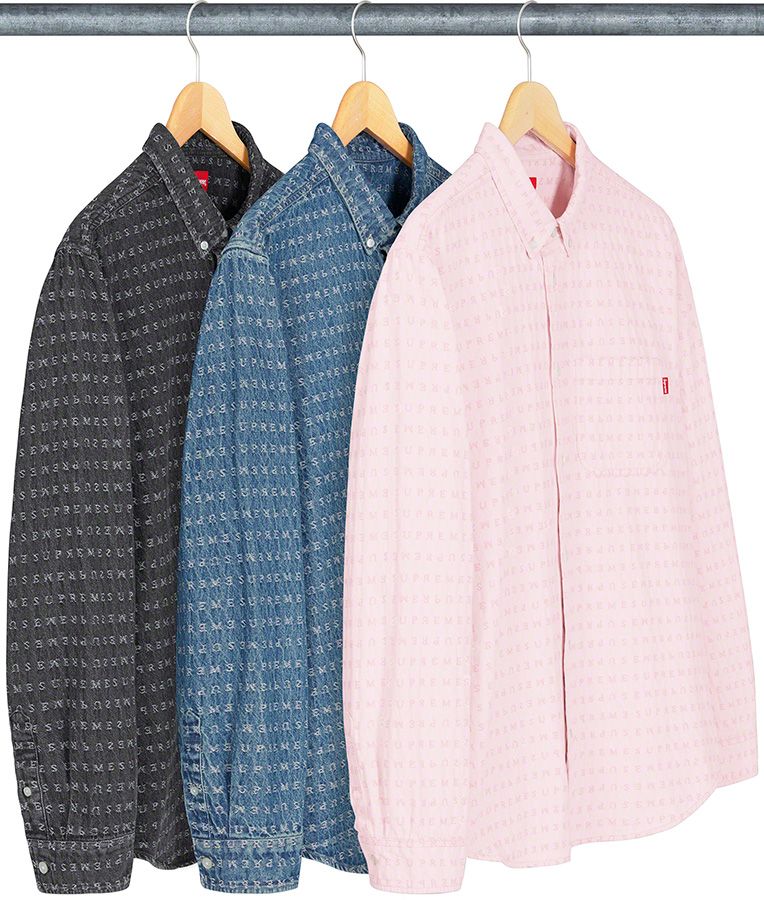 Supreme Jacquard Logos Denim Shirt デニム Spring/Summer 2020 Preview – Supreme