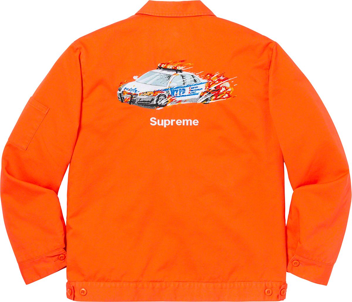 ジャケット・アウター Supreme Cop Car Embroidered Work Jacket Fall/Winter 2019 Preview – Supreme