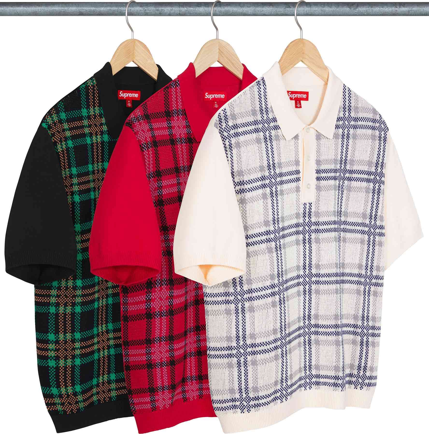 トップス Supreme Plaid knit ss Polo M Supreme Plaid Knit S/S Polo Black Men's - SS24 - US