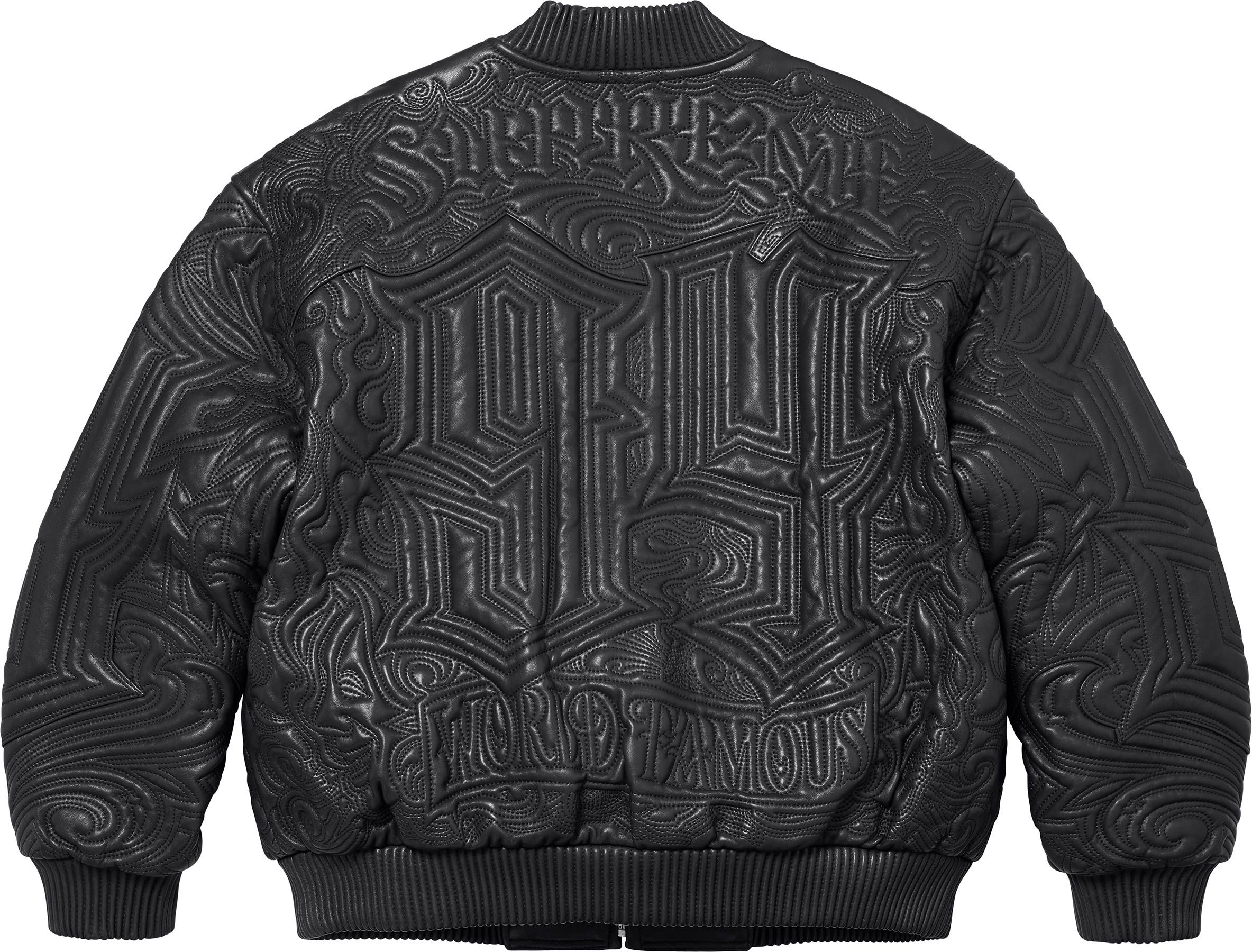 ジャケット・アウター Supreme Mister Cartoon Leather Jacket Buy Supreme Mister Cartoon Embroidered Leather Jacket 'Black
