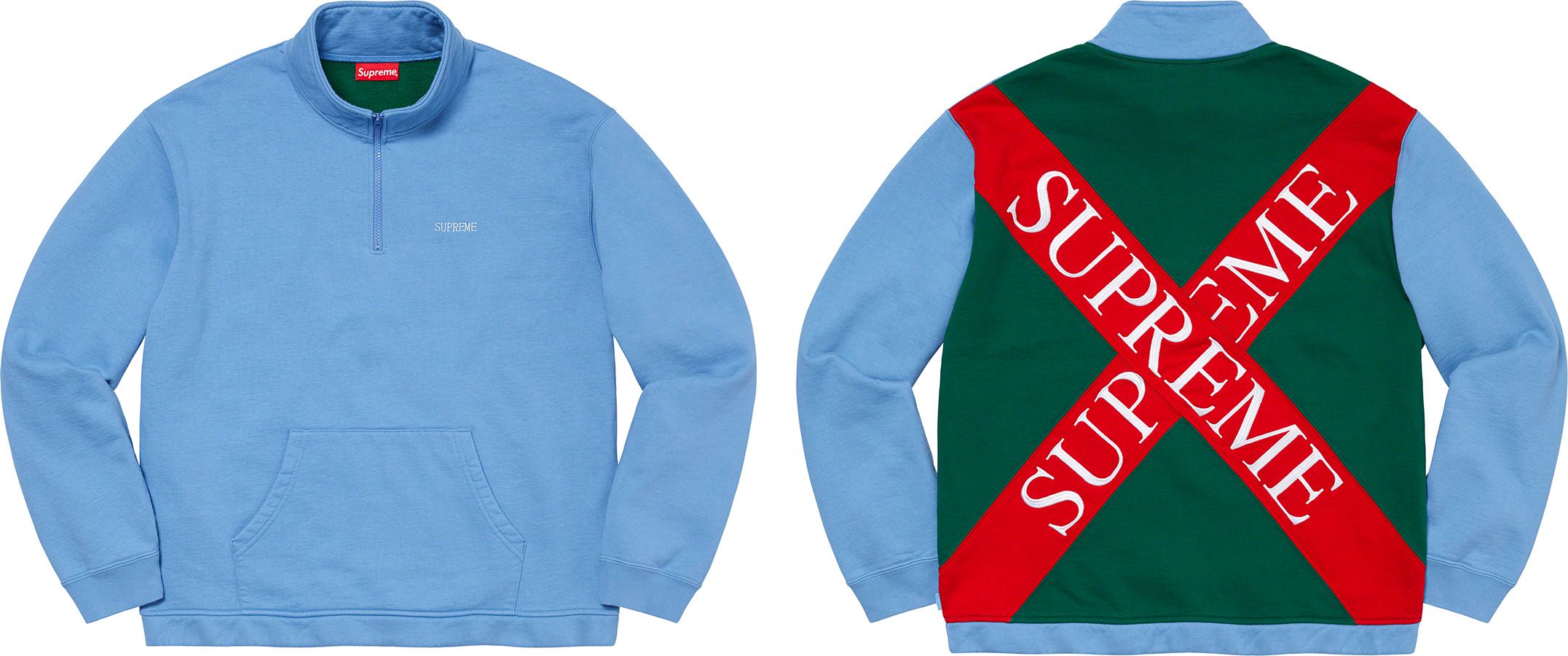 トップス SUPREME Cross Half Zip Sweatshirt Spring/Summer 2020 Preview – Supreme