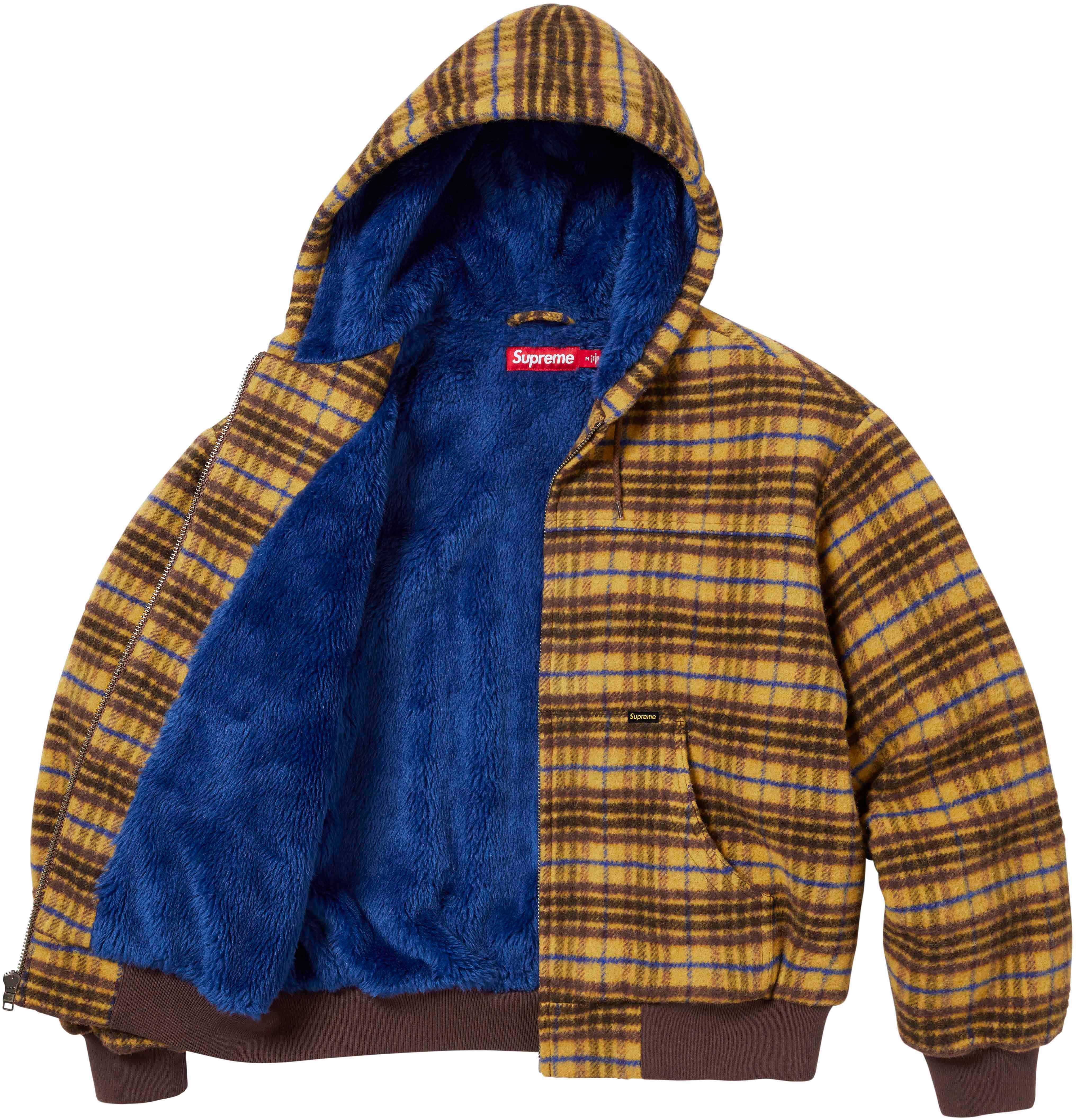 ゆ*ー様 Supreme Plaid Wool Hooded Work Jack Supreme Plaid Wool Hooded Work Jacket Black Men's - FW23 - US