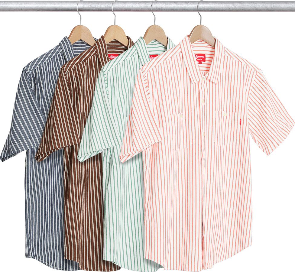 Supreme 17ss stripe denim s/s shirt - supreme 17ss denim stripe