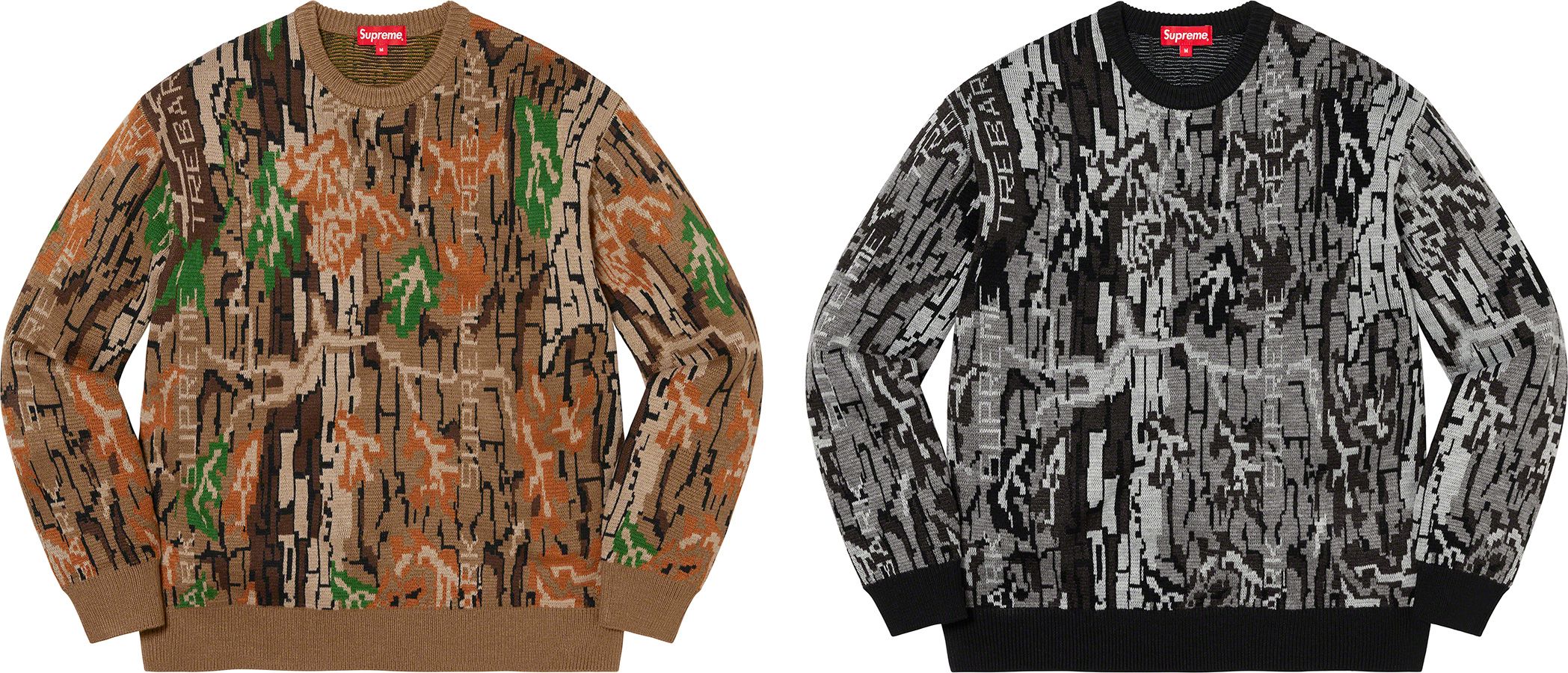 Supreme Treebark Camo Sweater Lサイズ Supreme（シュプリーム） 22AW Trebark Camo Sweater カモ柄 クルー