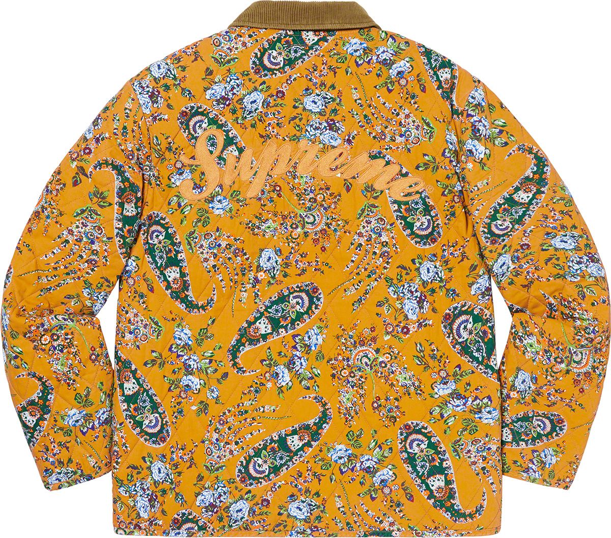 ジャケット・アウター supreme QUILTED PAISLEY JACKET L Supreme Quilted Paisley Jacket Mustard Paisley Men's - FW19 - US