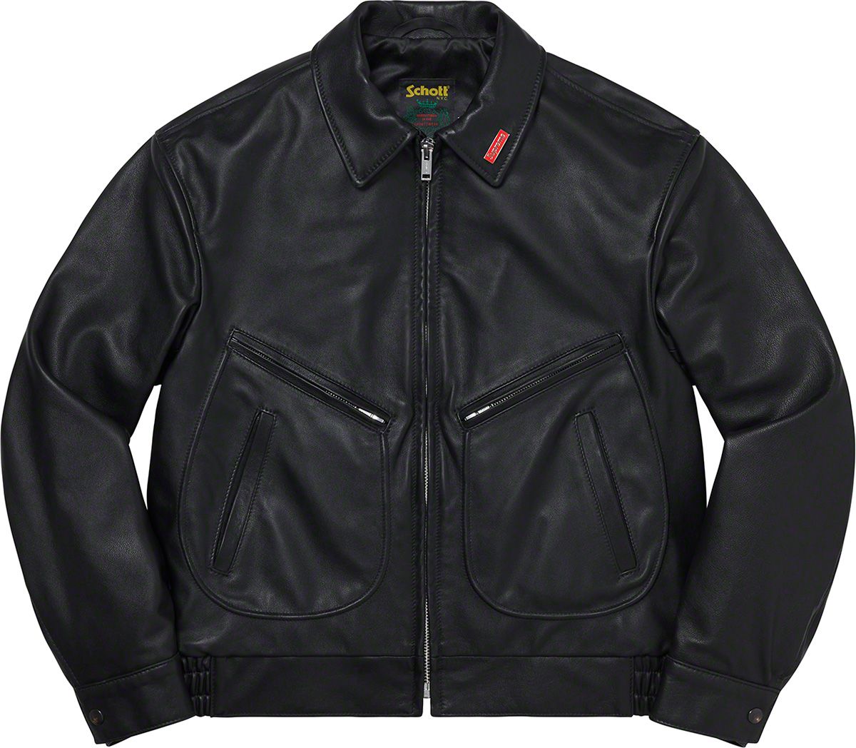 [max］Supreme/Schott Buy Supreme x Schott Leather Racer Jacket 'Black' - FW24J29 BLACK