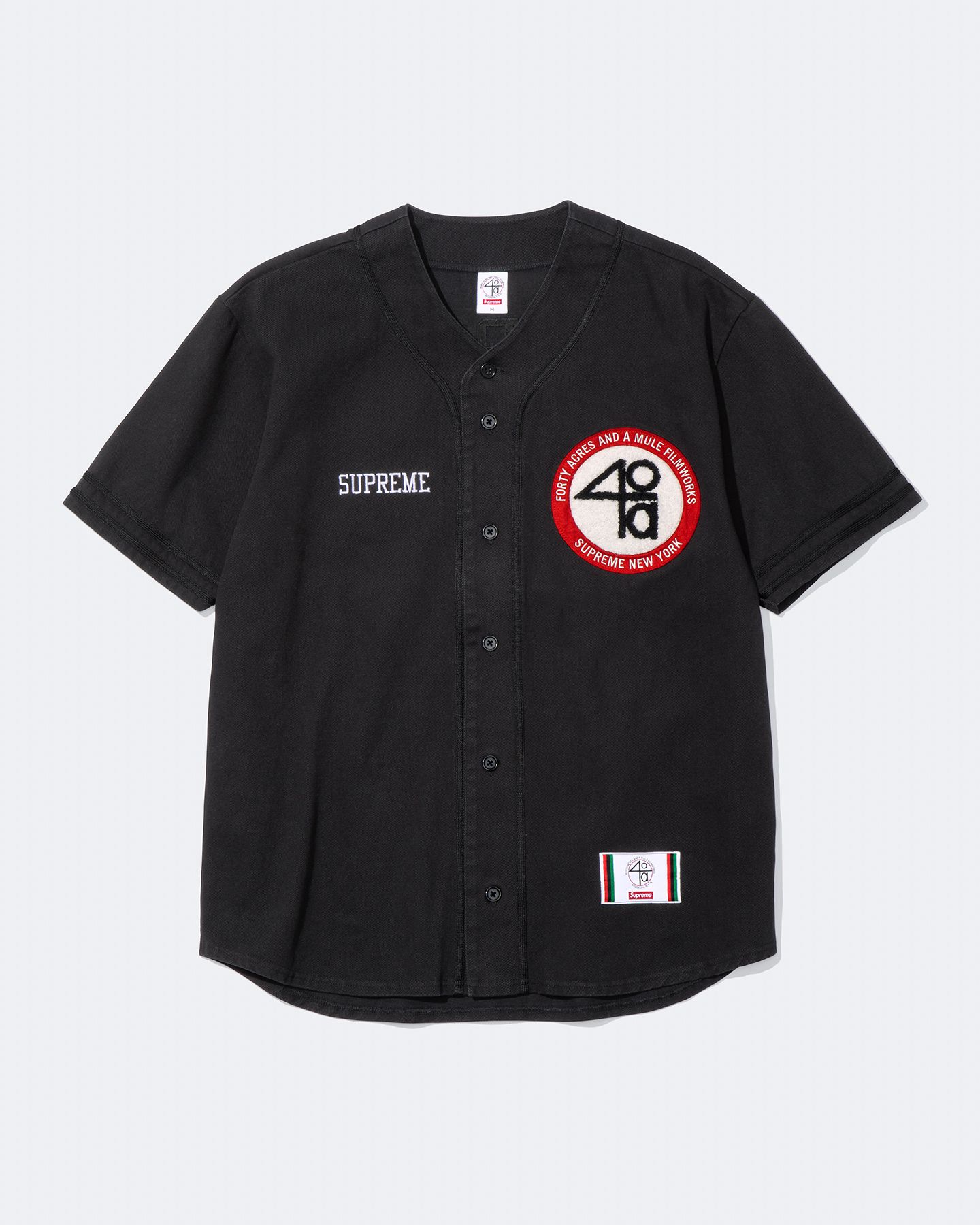 スケートボード Supreme x 40 Acres Twill BaseballJersey Buy Supreme x 40 Acres Twill Baseball Jersey 'Natural' - SS25KN38