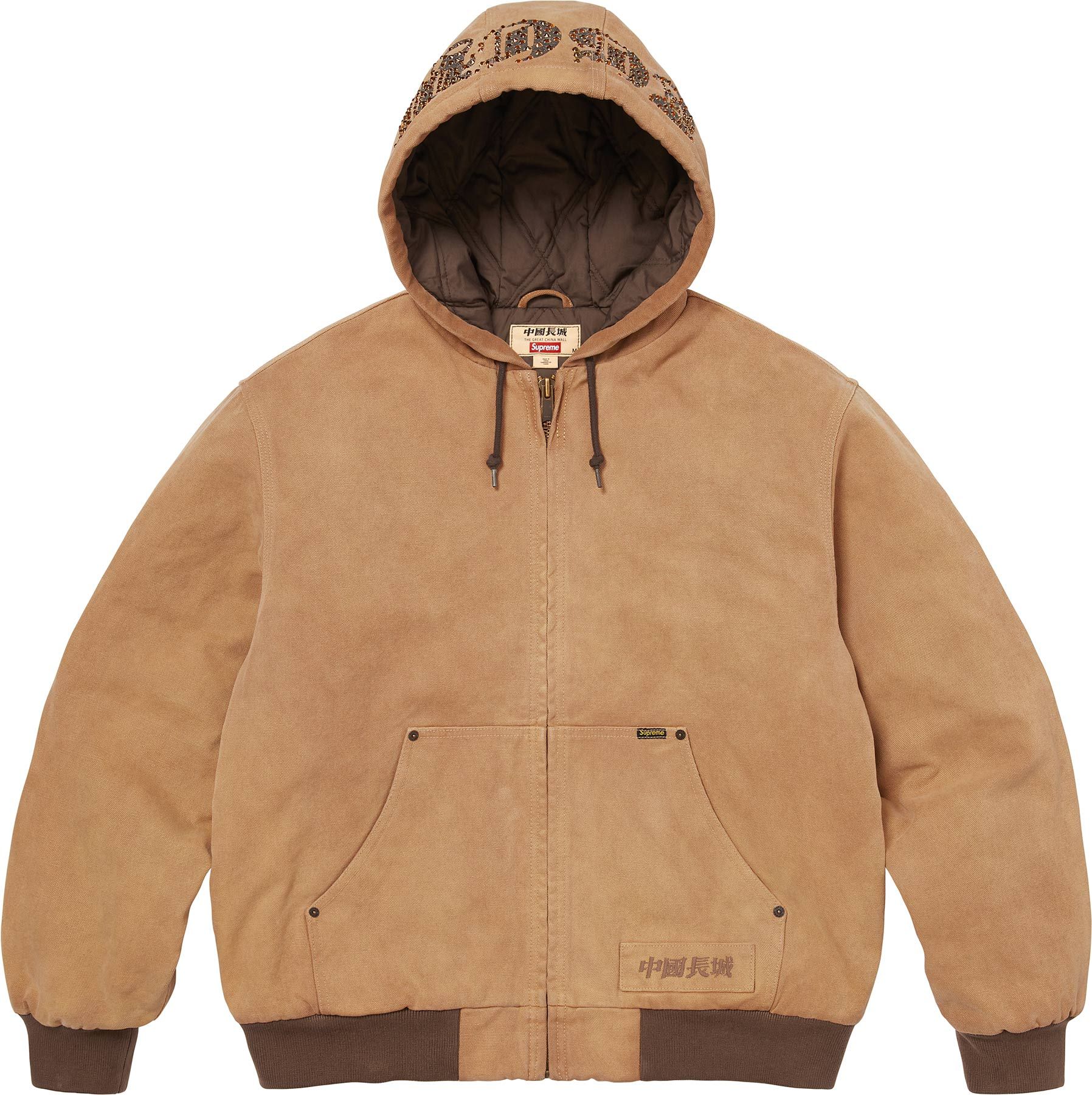 Supreme ジップウールジャケット L Supreme Mitchell & Ness Lined Hooded Satin Varsity Jacket Black