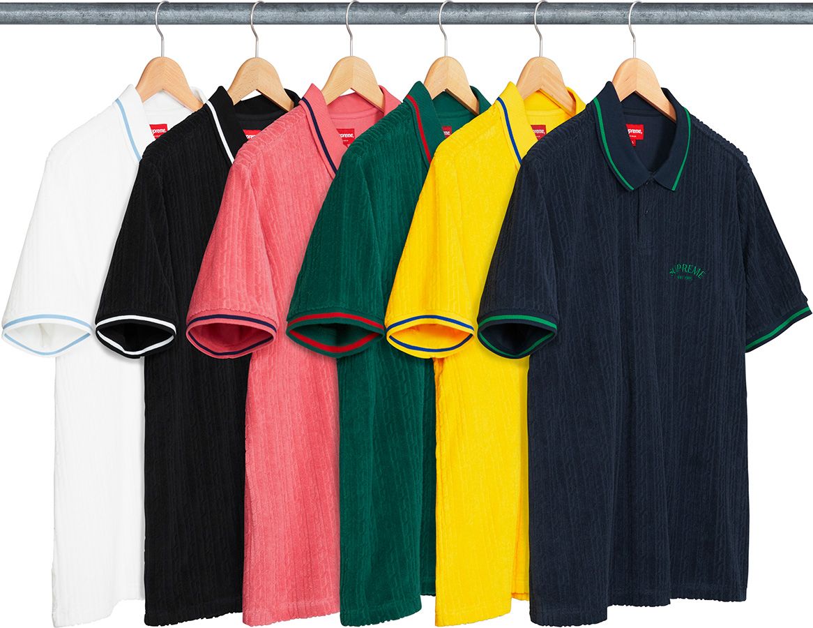 トップス 18SS Supreme cable knit terry polo Supreme Cable Knit Terry Polo Black Men's - SS18 - US