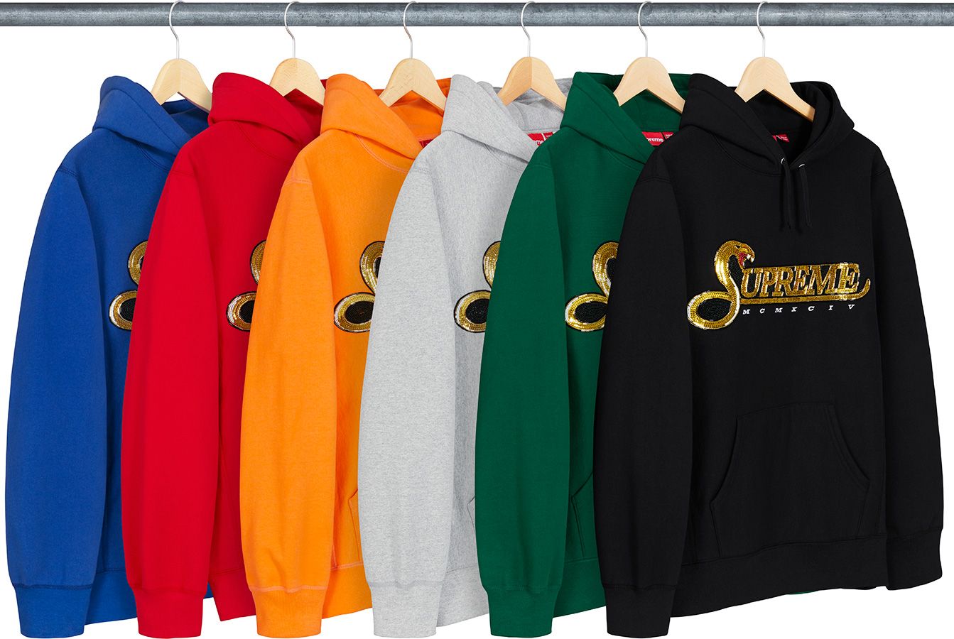 シュプリーム　sequin viper hooded sweatshirt Fall/Winter 2019 Preview – Supreme