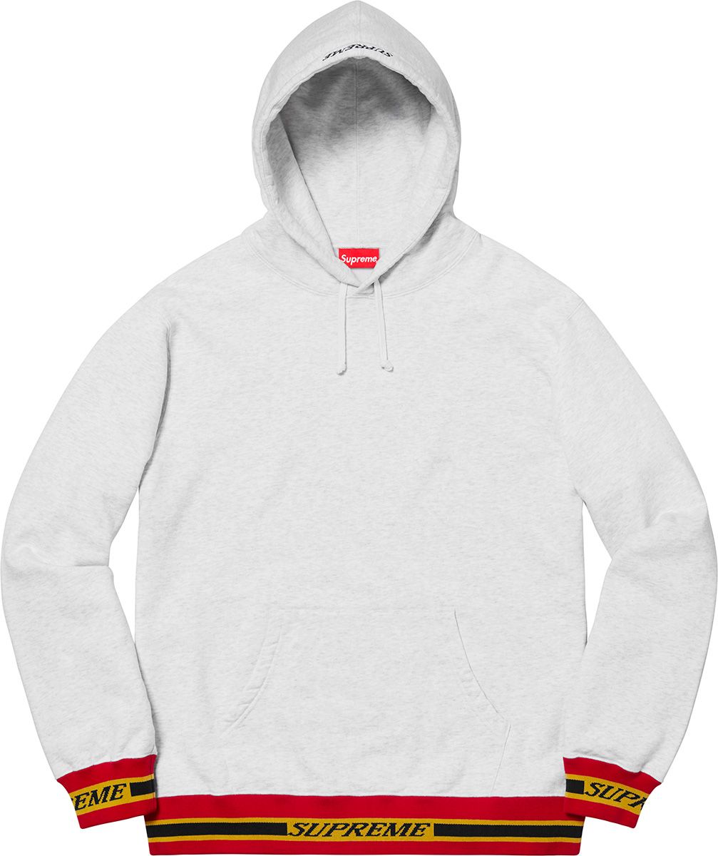 トップス Supreme Logo Rib Hooded Sweatshirt Supreme Striped Rib Hooded Sweatshirt Black Men's - FW18 - US