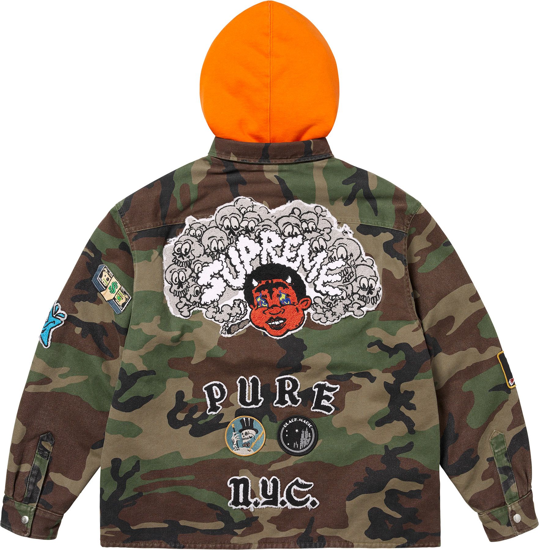 T*u様 【希少】Supreme Woven Patches Hooded Supreme Woven Patches Hooded Sweatshirt Royal Men's - FW25 - US