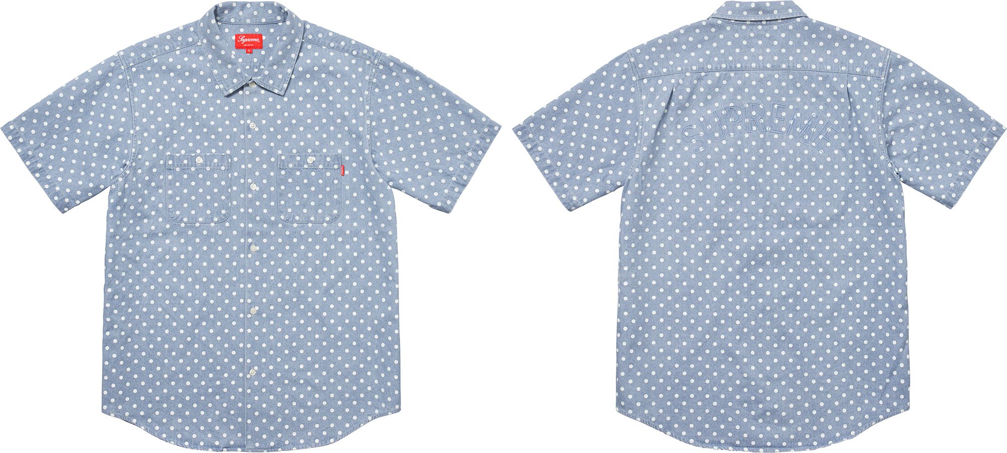 トップス SUPREME 18SS Polka Dot Denim Shirt M Spring/Summer 2018 Preview – Supreme