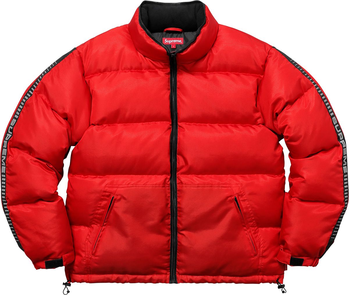 最終値下げSUPREME hockey puffy jacket M Supreme Mesh Jersey Puffer Jacket 'Green Red' SUP-SS23-057