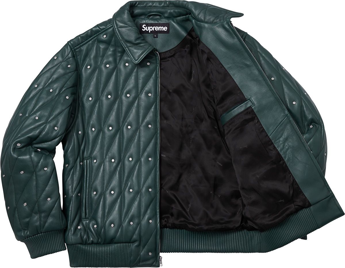 supreme Quilted Studded Leather Jacket 黒 Fall/Winter 2018 Preview – Supreme