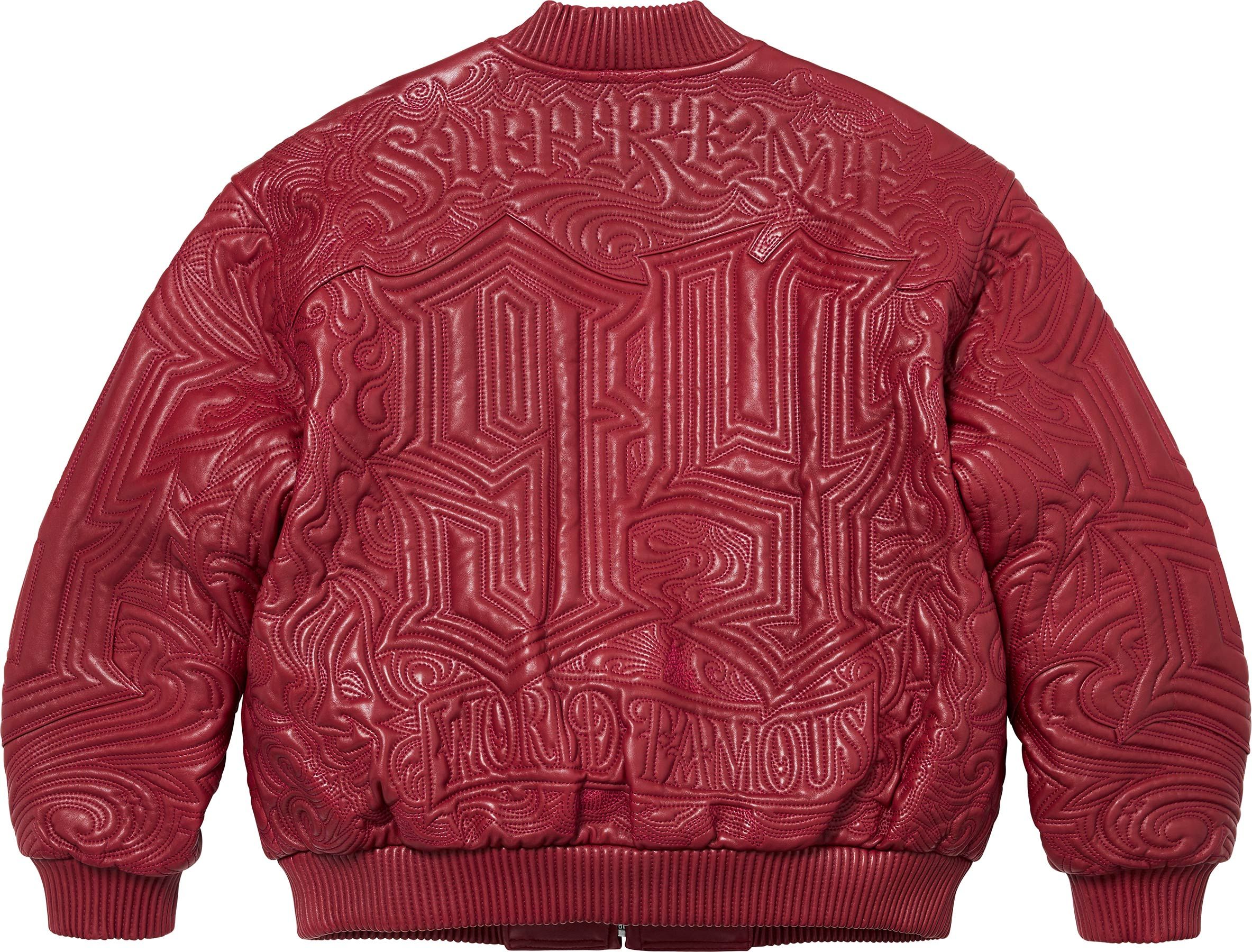 ジャケット・アウター Supreme Mister Cartoon Leather Jacket Mister Cartoon Embroidered Leather Jacket - Supreme