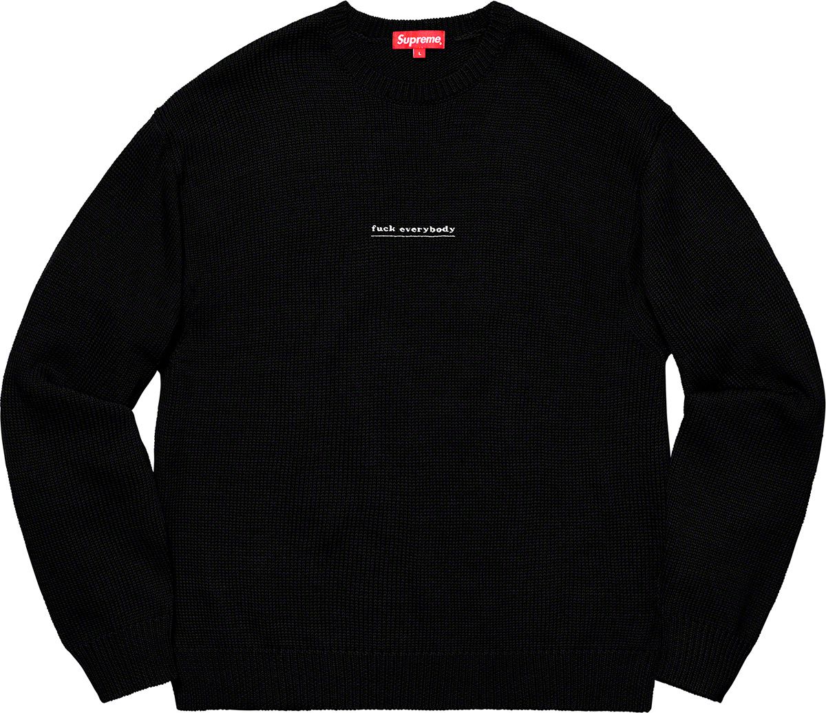 Supreme シュプリーム Fuck Everybody Sweaterニット Spring/Summer 2019 Preview – Supreme