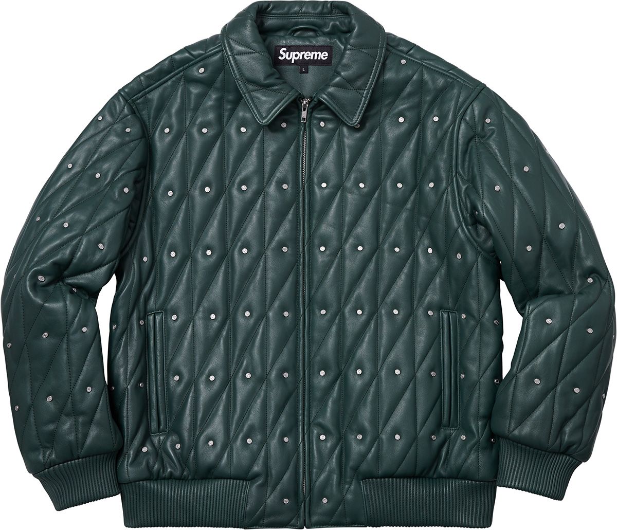 supreme Quilted Studded Leather Jacket 黒 Fall/Winter 2018 Preview – Supreme