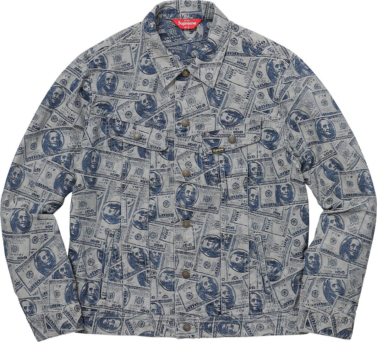 ジャケット・アウター Supreme 100 Dollar Bill Trucker Jacket Fall/Winter 2017 Preview – Supreme